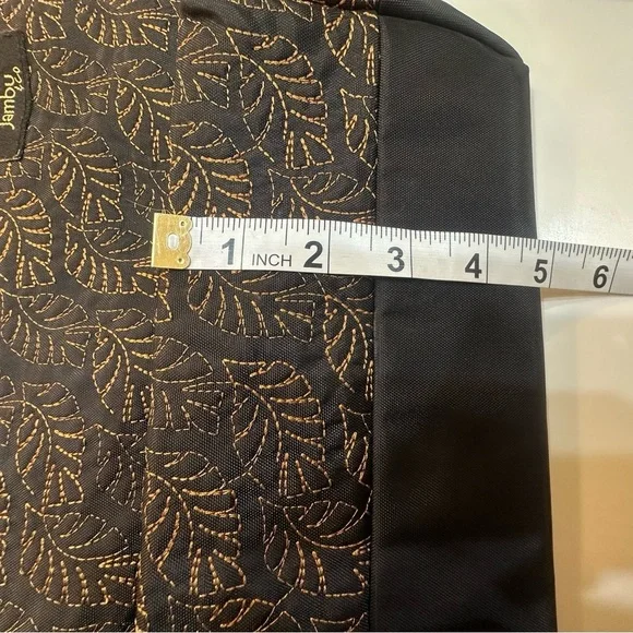 Jambu & Co Black and Brown Leaf Design 3 Way Crossbody Messenger Bag - Picture 16 of 16